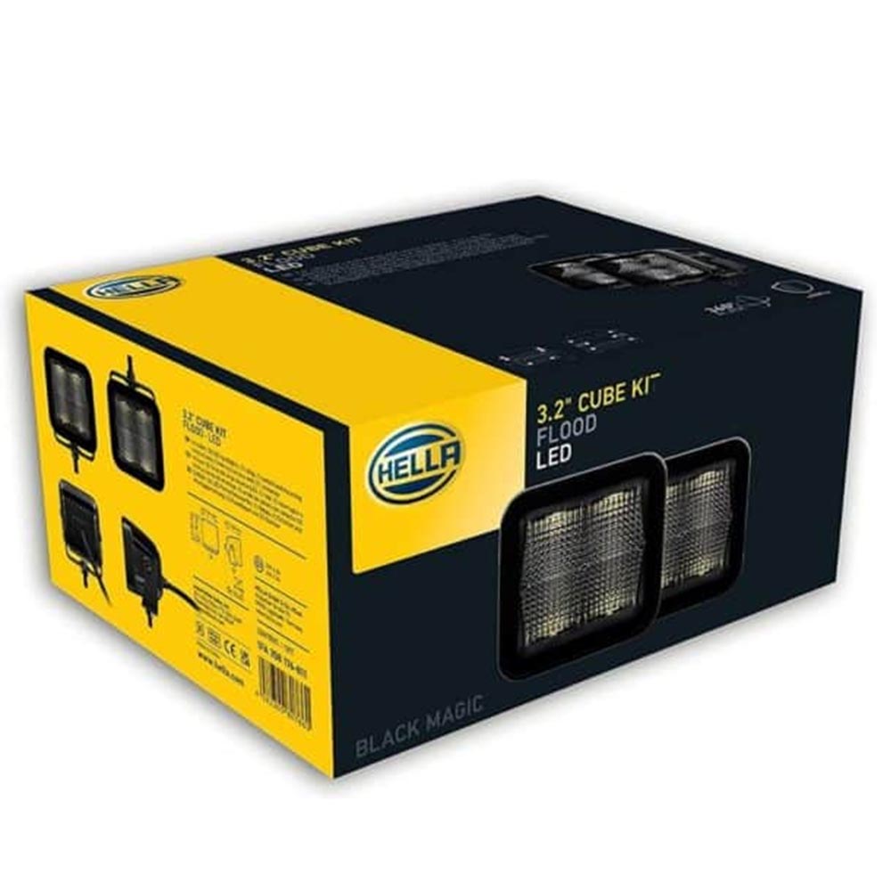 HELLA LED BLACK MAGIC 3,2" CUBE Kit Floodlight