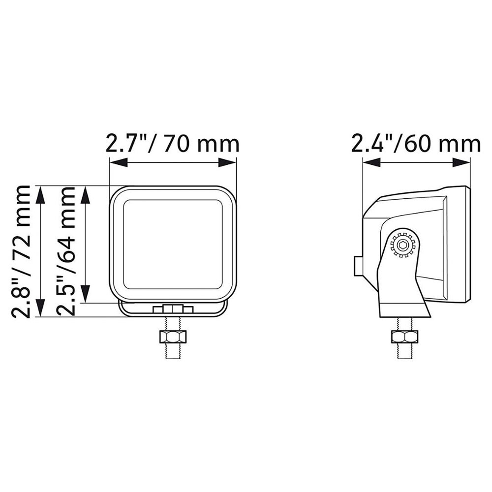 HELLA LED BLACK MAGIC 3,2" CUBE Kit Floodlight