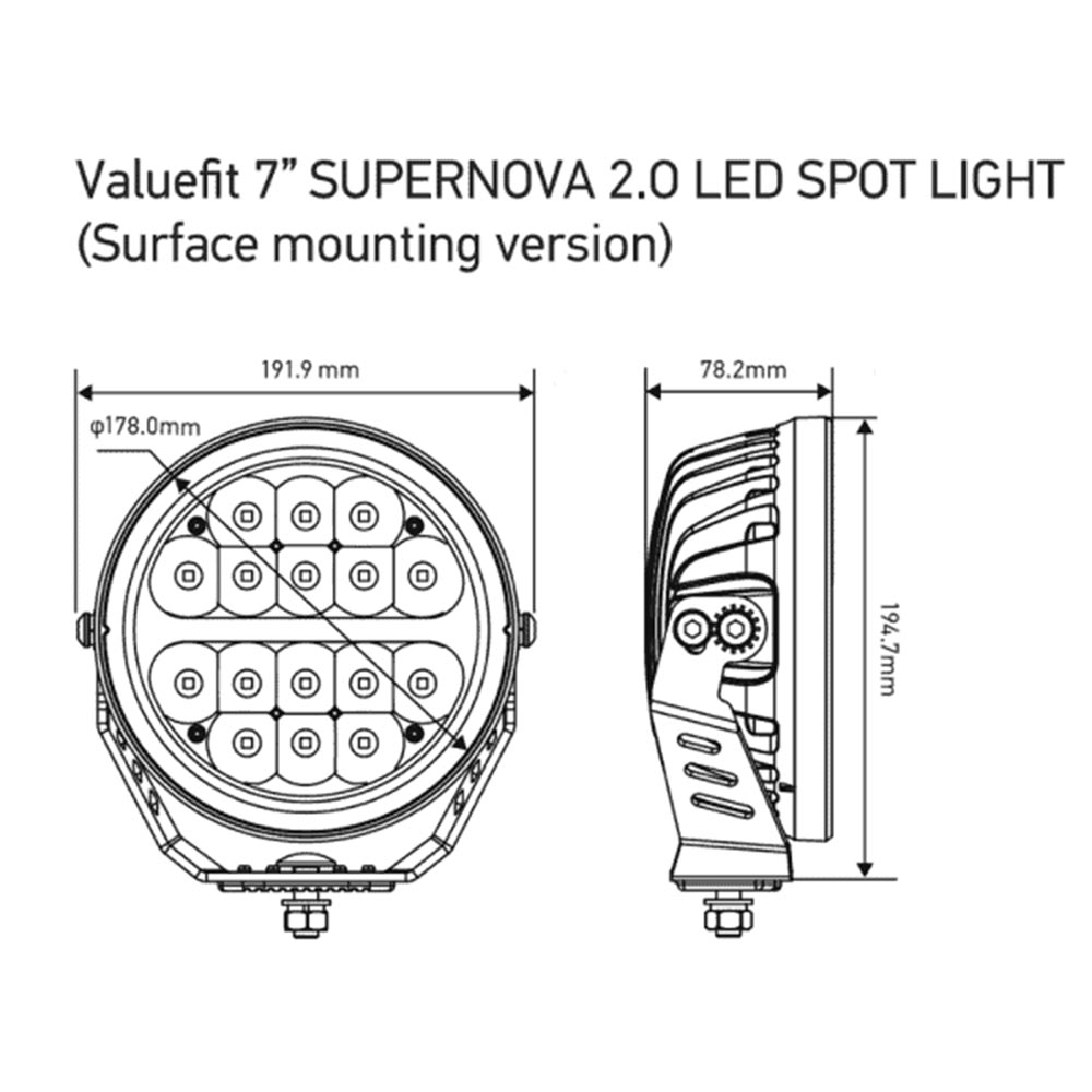 HELLA VALUEFIT 7" SUPERNOVA 2,0 Spotlight Kit