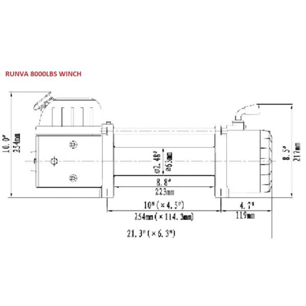 RUNVA winch Synthetic rope 8000LBS