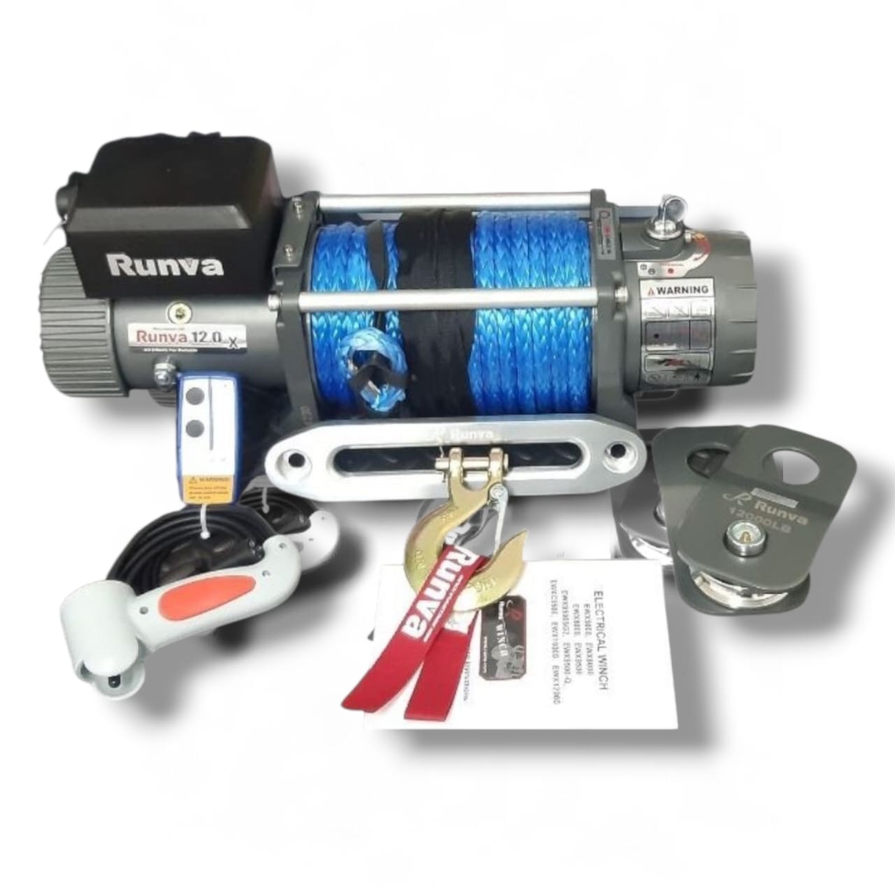 RUNVA winch Synthetic rope 12000LBS 2 x Remotes (Wire & Wireless)
