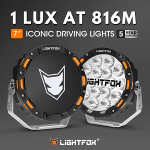 Iconic Lightfox 7" OSRAM LED Driving Spot Lights 1Lux@816m(Pair) 12,603Lumens