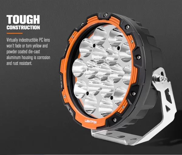 Lightfox 7inch Osram LED Driving Spot Lights 1Lux @ 816m 13,600 Lumens