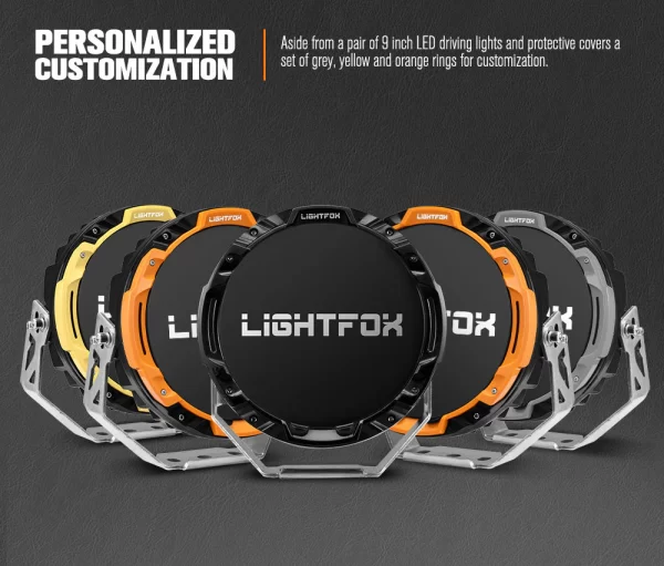 Lightfox Osram 9" LED Driving Lights + 40" Dual Row LED Light Bar w/ Wiring Kit