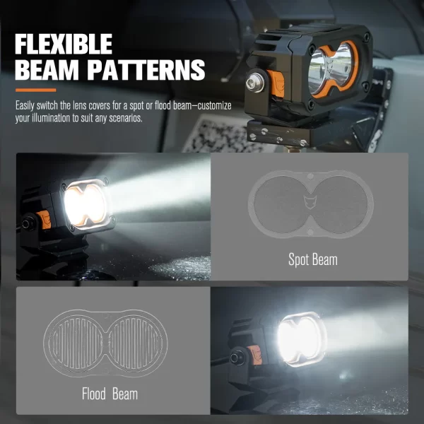 LIGHTFOX Pair 3inch Cygnus-2 Osram LED Pod Lights 1Lux@280m 2,026LM - Image 5