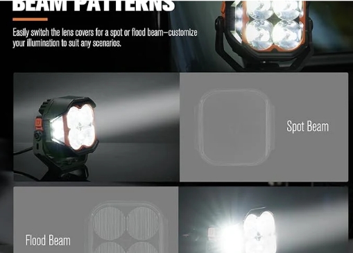 Lightfox Pair 5inch Cygnus LED Pod Lights with Side Light 1Lux @ 400m - Image 3