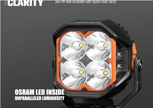 Lightfox Pair 5inch Cygnus LED Pod Lights with Side Light 1Lux @ 400m - Image 4