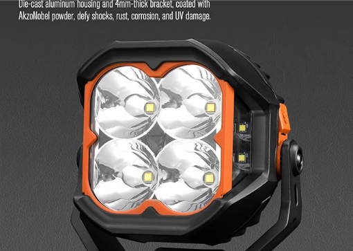 Lightfox Pair 5inch Cygnus LED Pod Lights with Side Light 1Lux @ 400m - Image 7